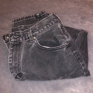 Faded Black Distressed Mom Jean